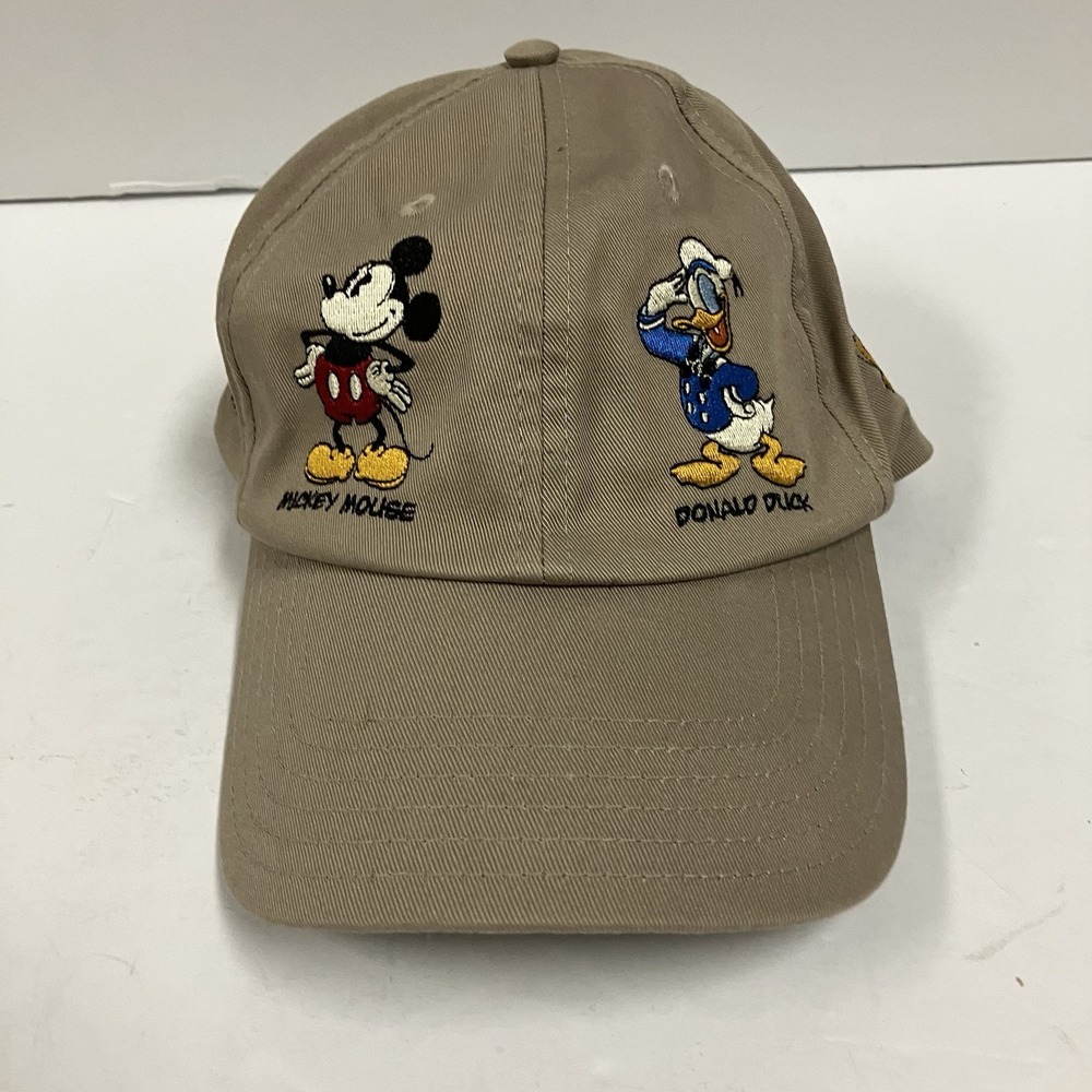 Disney Parks Mickey‎ beige tan adjustable baseball embroidered  hat Cap